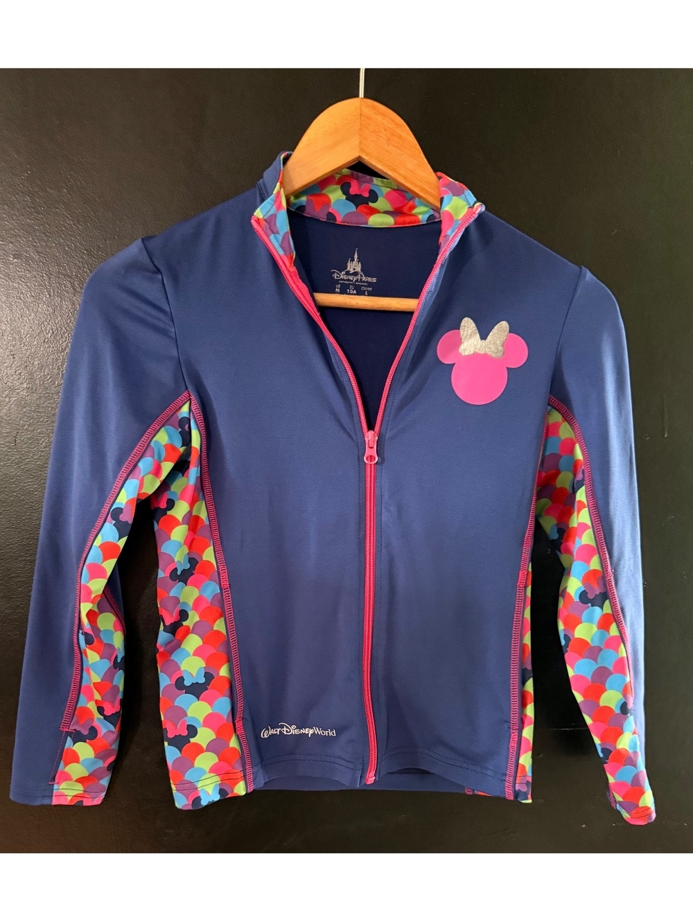 Disney Parks Minnie Mouse Girls 10 Athletic Full Zip Jacket Walt Disney World